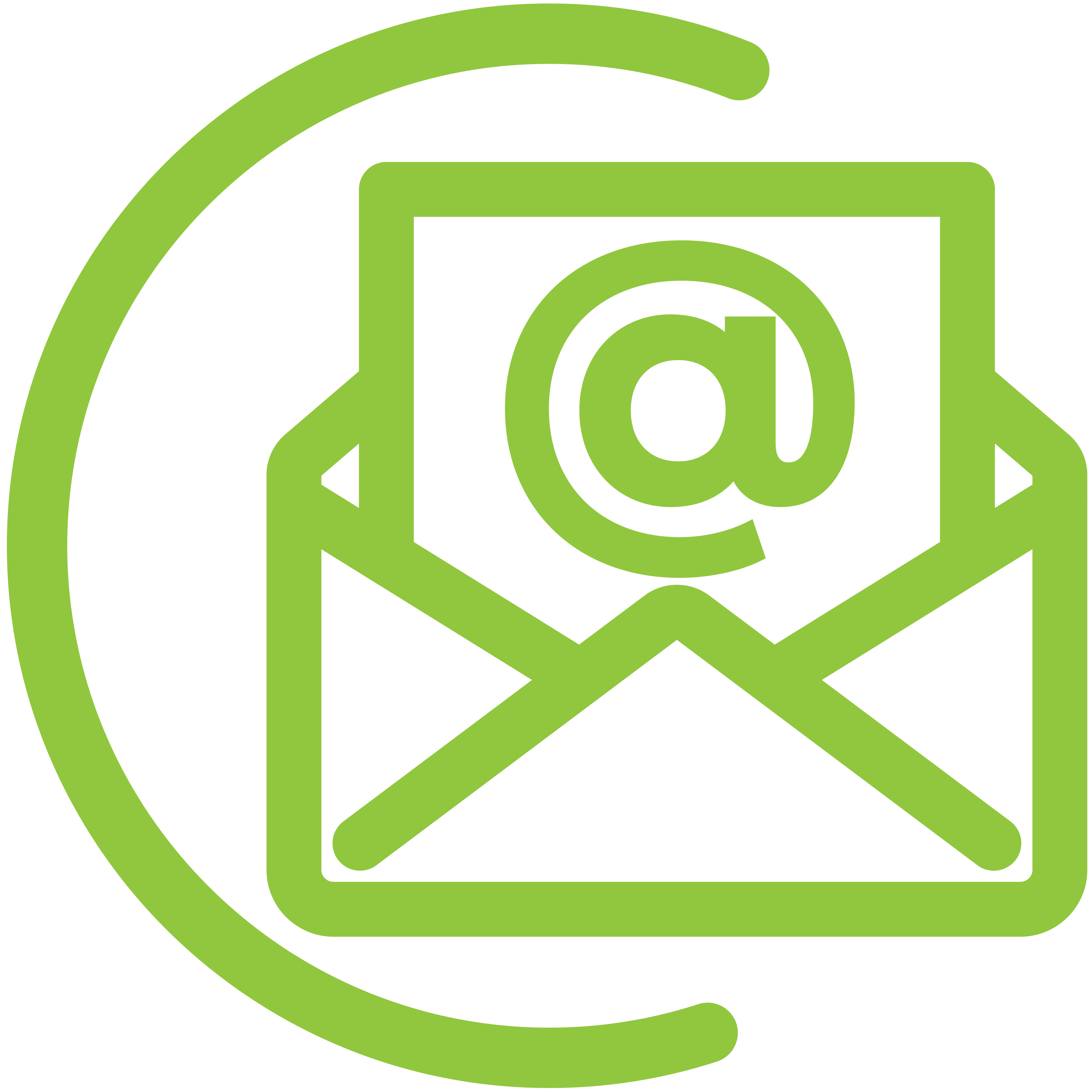 Icon of envelope with @ symbol
