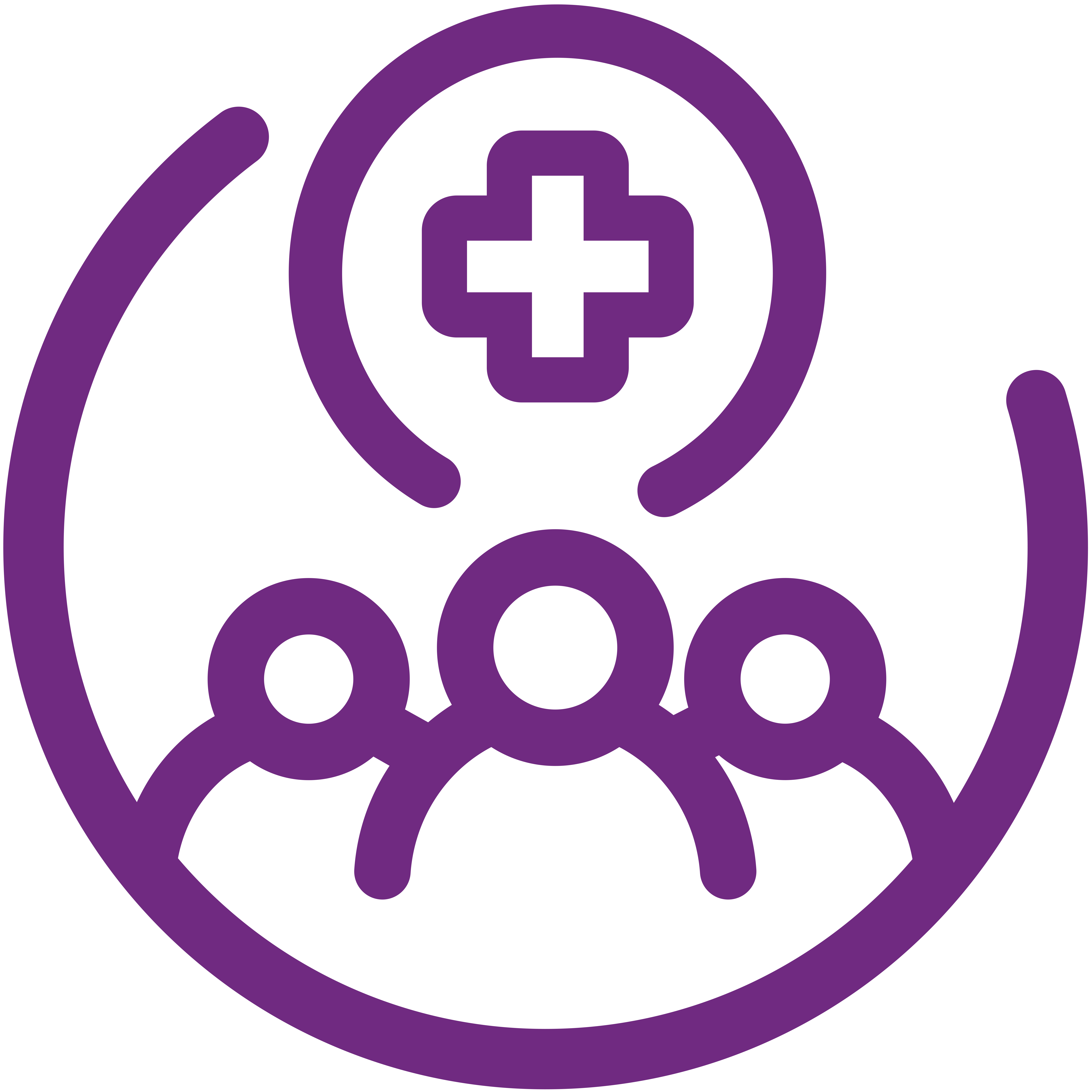 People with medical cross icon