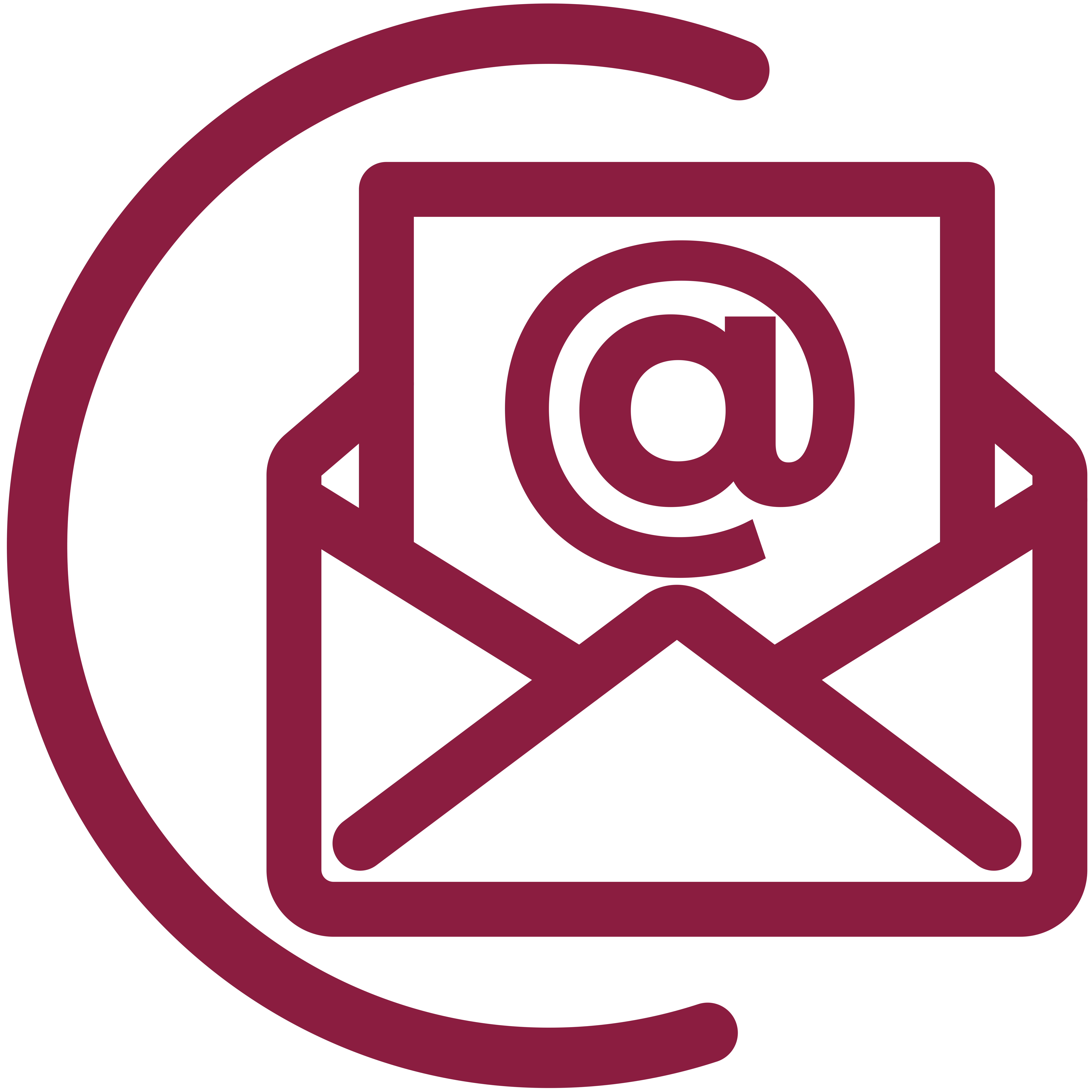Icon of envelope with @ symbol